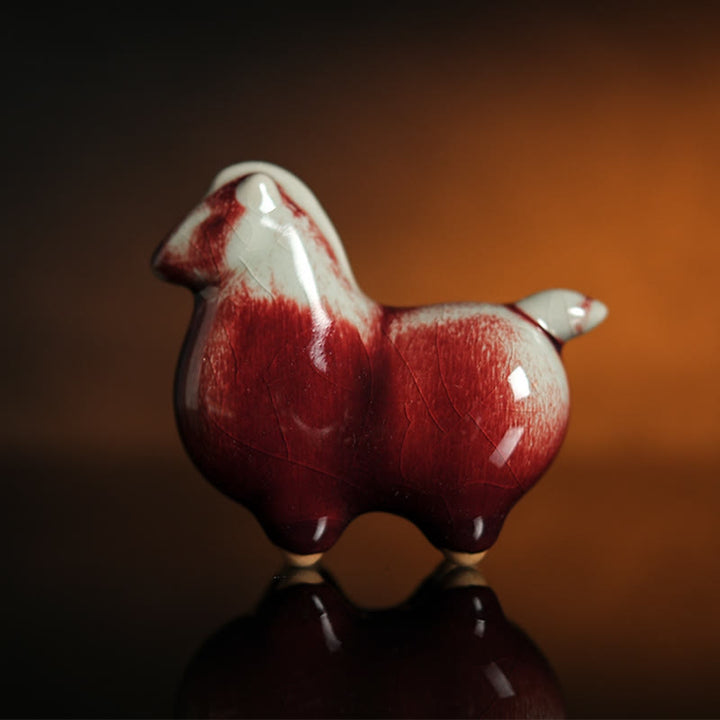 Buddha Stones Year Of The Horse Ceramics Prosperity Home Decoration - Ceramics Horse 10*4*8.5cm - image 0