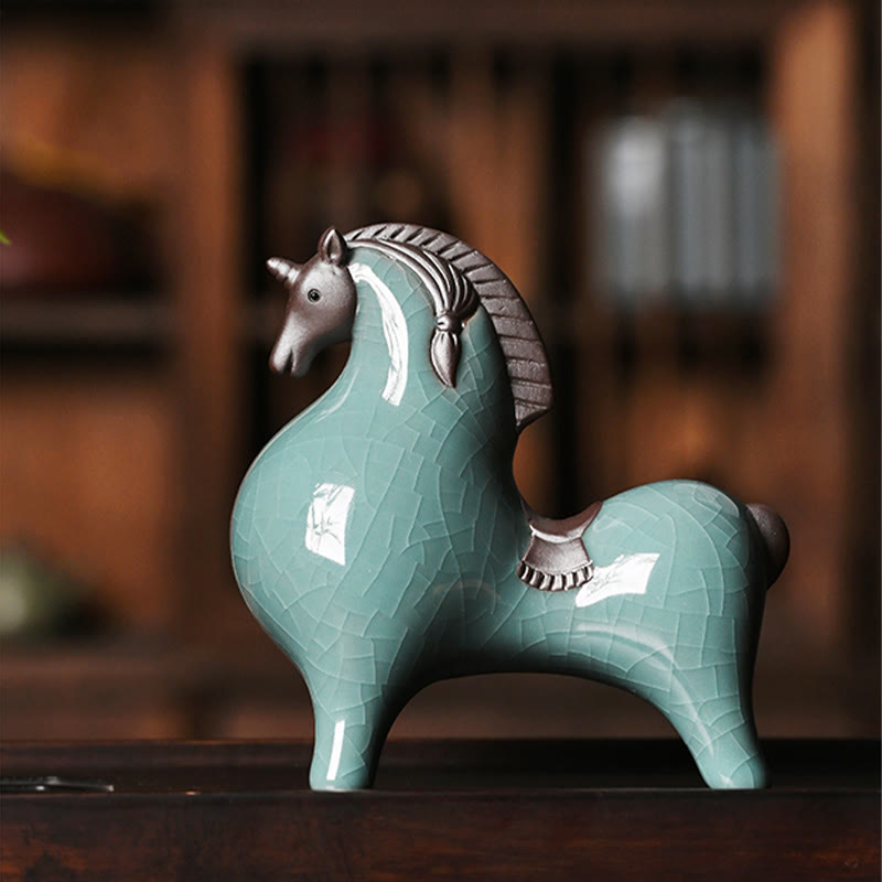 Buddha Stones Year Of The Horse Ceramics Freedom Desktop Home Decoration - image 3