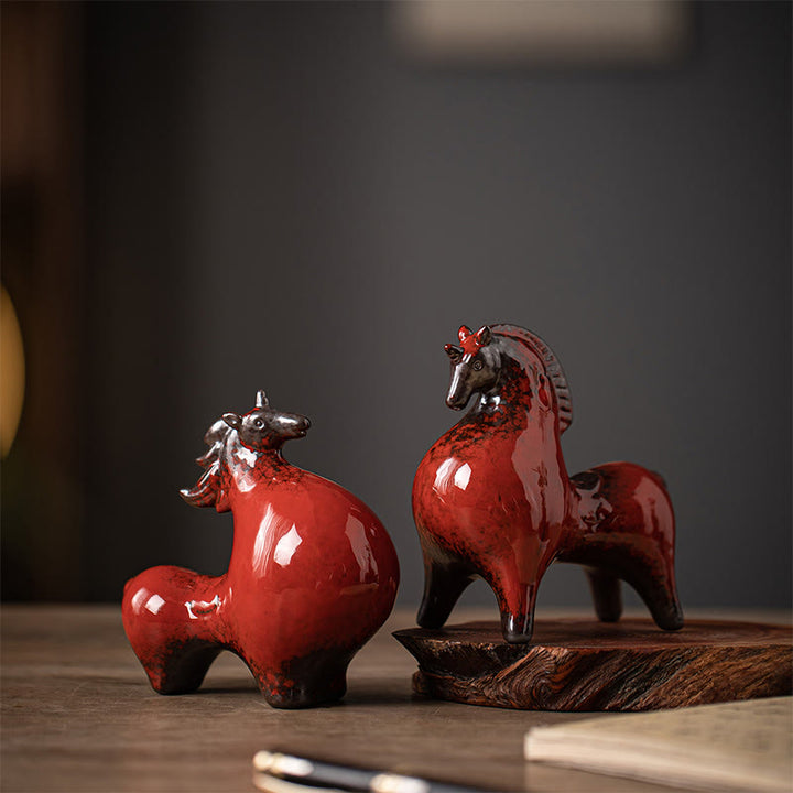 Buddha Stones Year Of The Horse Ceramics Freedom Desktop Home Decoration - image 24