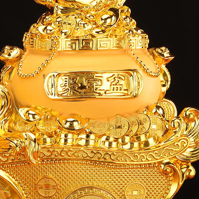 Buddha Stones  "Good Fortune" Year of the Horse Treasure Bowl Ingots Wealth Resin Home Decoration - image 10