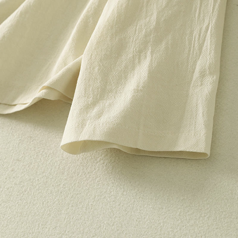 Buddha Stones Asymmetrical Front Frog-button Long Sleeve Women's Cotton Shirt - image 13