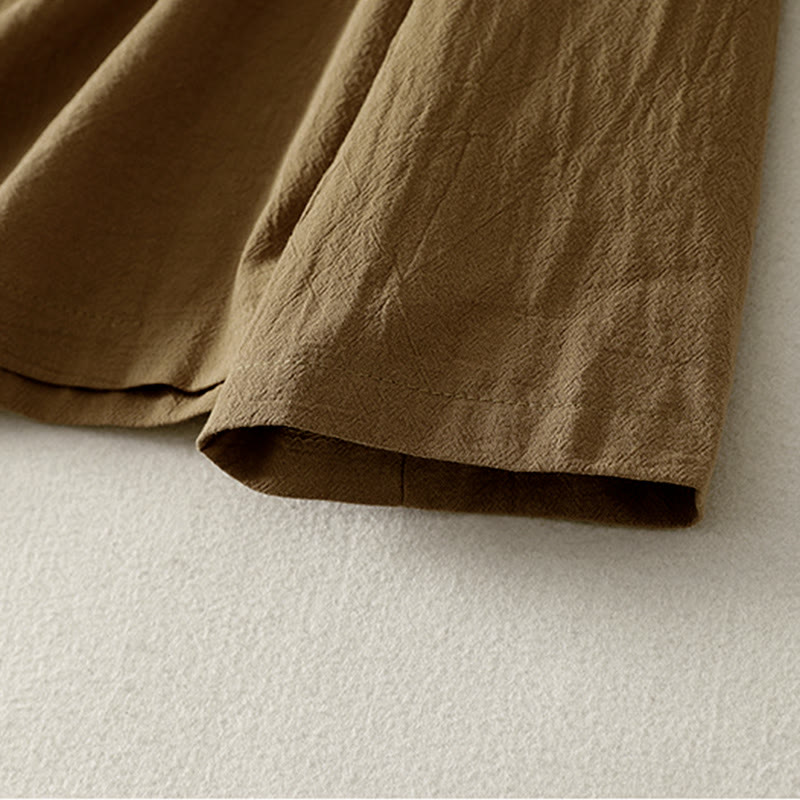 Buddha Stones Asymmetrical Front Frog-button Long Sleeve Women's Cotton Shirt - image 5