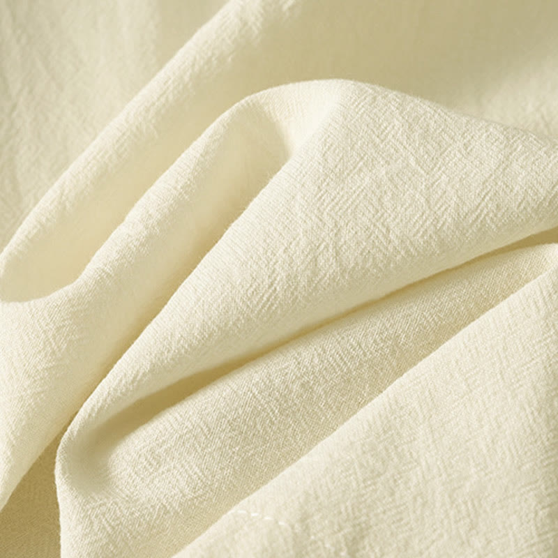 Buddha Stones Asymmetrical Front Frog-button Long Sleeve Women's Cotton Shirt - image 12