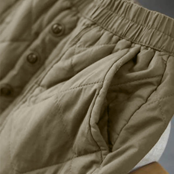 Buddha Stones Women's Plain Cotton Padded Thermal 7-8 Length Skirt With Pockets - image 6