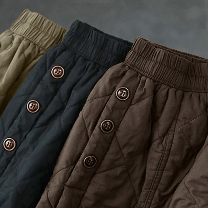 Buddha Stones Women's Plain Cotton Padded Thermal 7-8 Length Skirt With Pockets - image 15