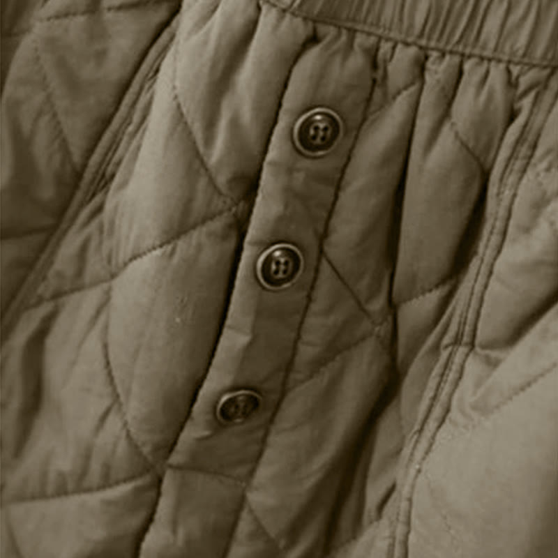 Buddha Stones Women's Plain Cotton Padded Thermal 7-8 Length Skirt With Pockets - image 5