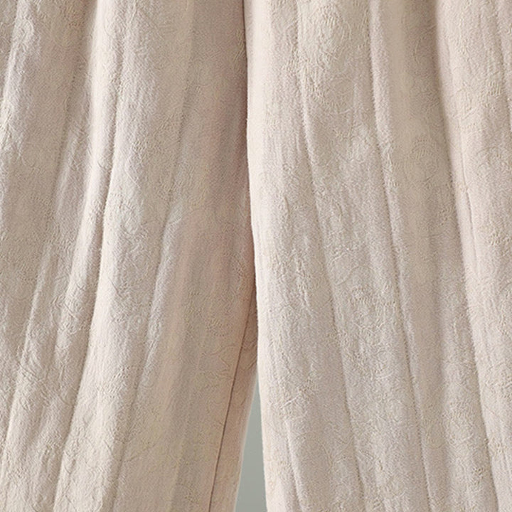 Buddha Stones Jacquard Cotton-padded Women's Wide Leg Thermal Ankle-Length Pants With Pockets - image 16