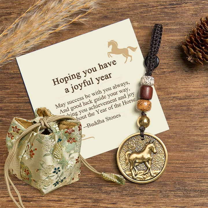 Buddha Stones "Hoping You Have a Joyful Year" Year of the Horse Keychain Includes Gift Message Card - Horse - Deluxe Gift Bag (+$9.59) - image 4