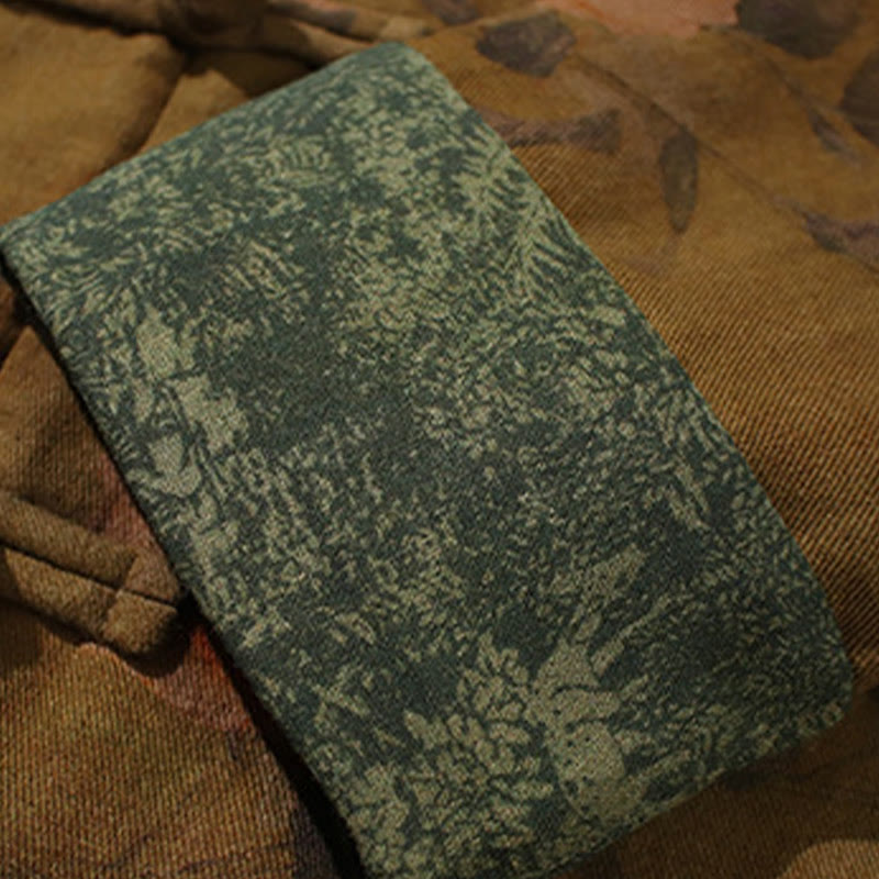 Buddha Stones Spring Printed Floral Pattern Men's Chinese Frog-button Long Sleeve Cotton Jacket - image 22