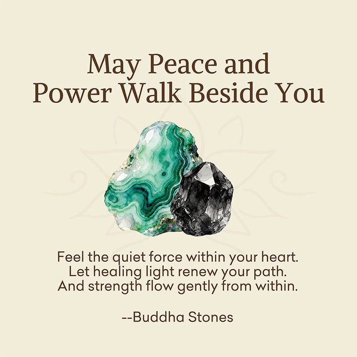 Buddha Stones "May Peace and Power Walk Beside You" Malachite Bracelet Includes Gift Message Card - image 2