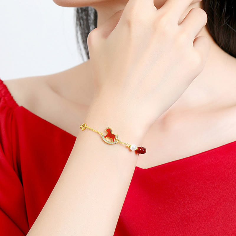 Buddha Stones 925 Sterling Silver Red String Red Agate Year Of The Horse Connection Bracelet - image 11