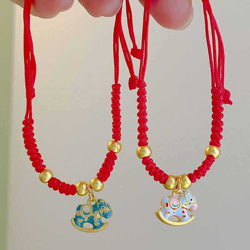 Buddha Stones Chinese Zodiac Year Of The Horse Red String Copper Luck Bracelet - image 6
