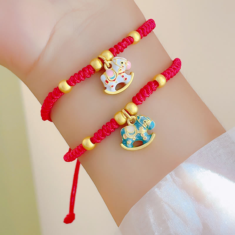 Buddha Stones Chinese Zodiac Year Of The Horse Red String Copper Luck Bracelet - image 3