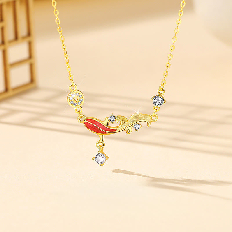 Buddha Stones 925 Sterling Silver Koi Fish Design Red String Blessing Bracelet - Koi Fish Necklace - image 8