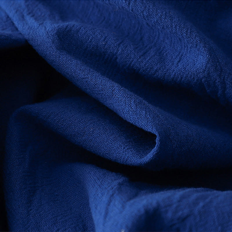 Buddha Stones Commute Solid Color Women's Harem Elastic Waist Cotton 7-8 Length Pants With Pockets - image 7