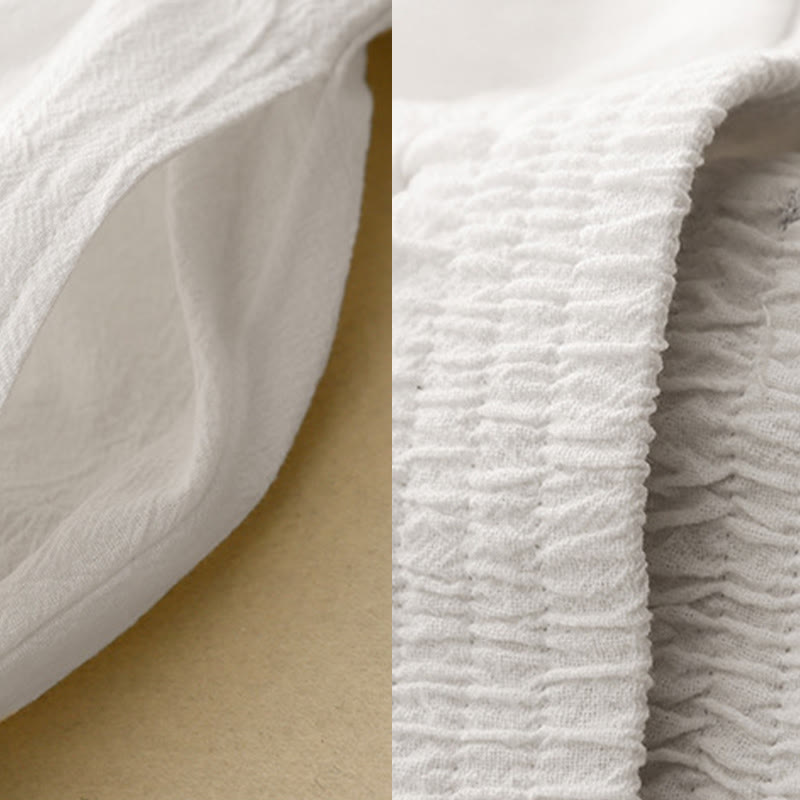 Buddha Stones Commute Solid Color Women's Harem Elastic Waist Cotton 7-8 Length Pants With Pockets - image 13