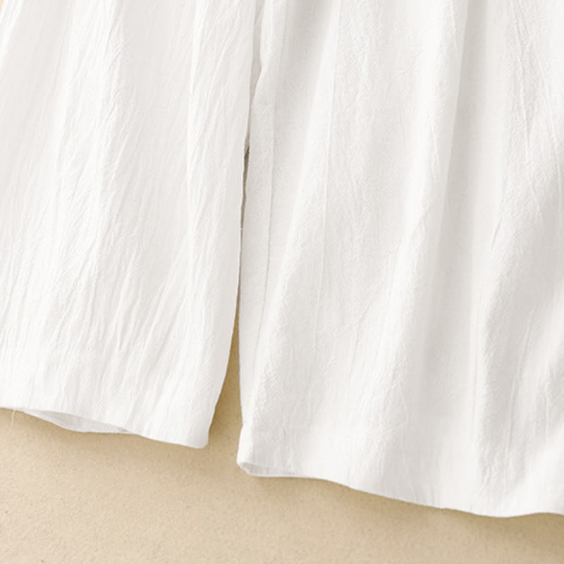 Buddha Stones Commute Solid Color Women's Harem Elastic Waist Cotton 7-8 Length Pants With Pockets - image 12