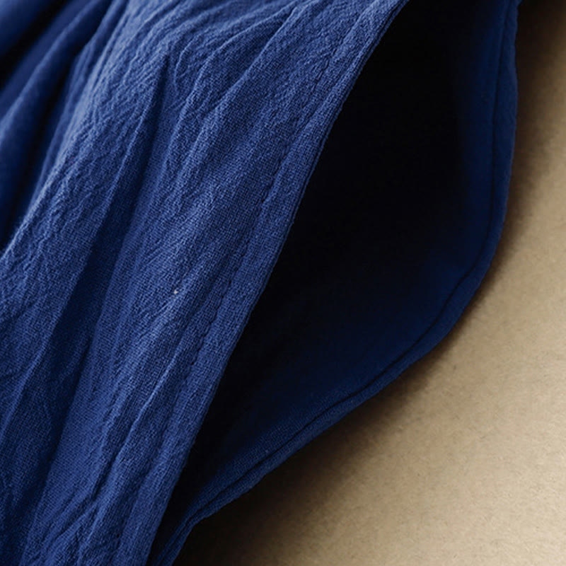 Buddha Stones Commute Solid Color Women's Harem Elastic Waist Cotton 7-8 Length Pants With Pockets - image 6