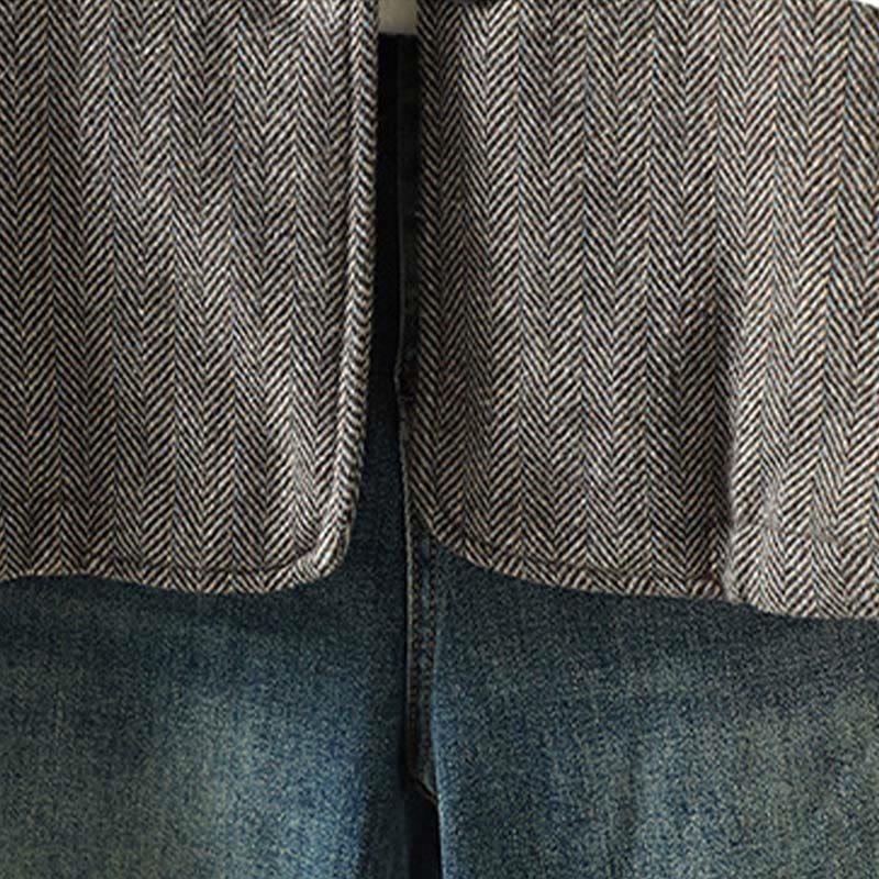 Buddha Stones Women's Brown Buttons Design Long Sleeve Thermal Jacket With Pockets - image 9