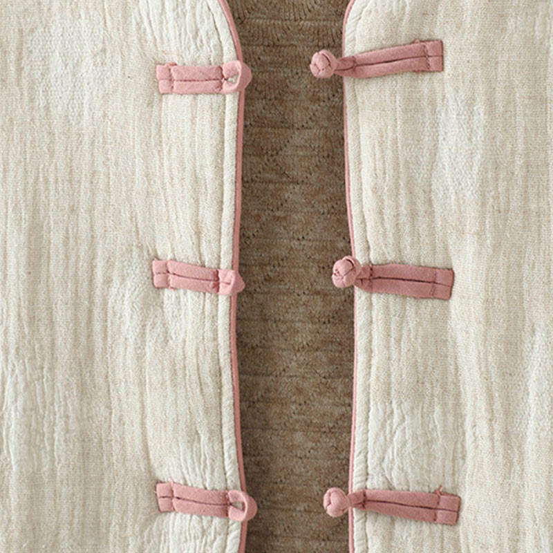 Buddha Stones Women's Beige Frog-Button Long Sleeve Thermal Jacket With Pockets - image 8