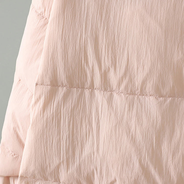 Buddha Stones Peach Blossom Embroidery Frog-Button Long Sleeve Thermal Women's Jacket With Pockets - image 12