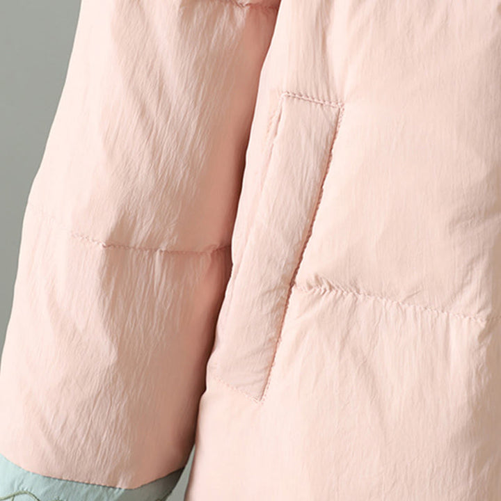 Buddha Stones Peach Blossom Embroidery Frog-Button Long Sleeve Thermal Women's Jacket With Pockets - image 7