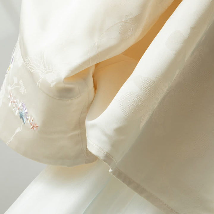 Buddha Stones Fall Flower Embroidery Frog-Button Design Long Sleeve Women's Jacket - image 10