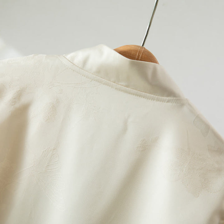 Buddha Stones Fall Flower Embroidery Frog-Button Design Long Sleeve Women's Jacket - image 3