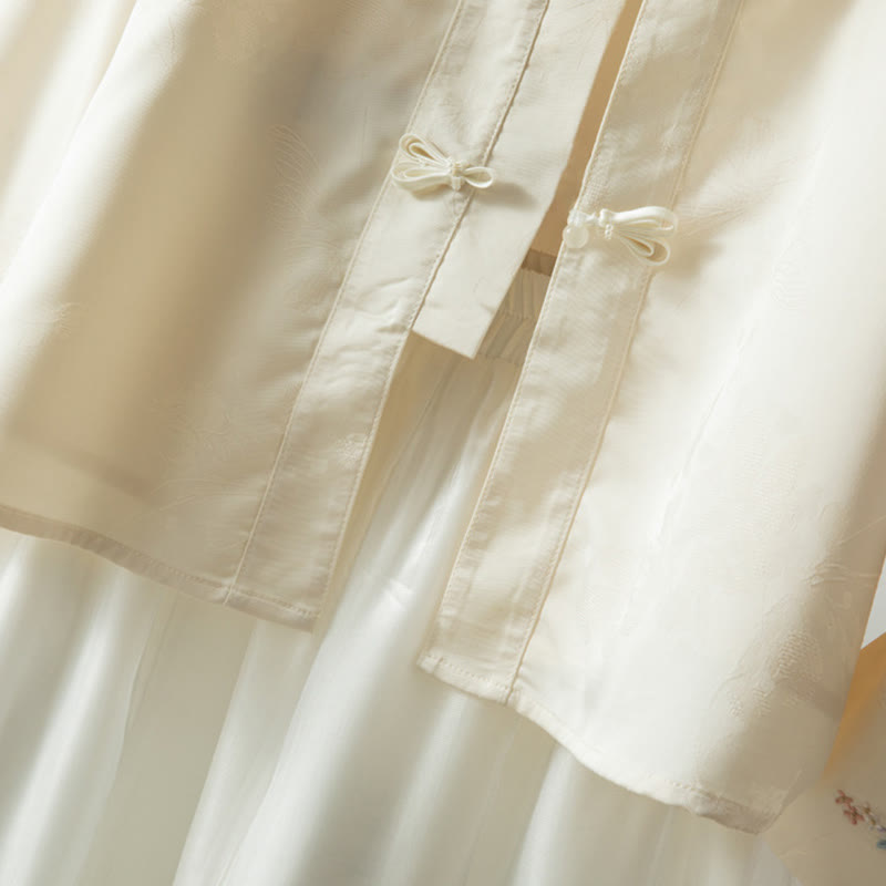 Buddha Stones Fall Flower Embroidery Frog-Button Design Long Sleeve Women's Jacket - image 6