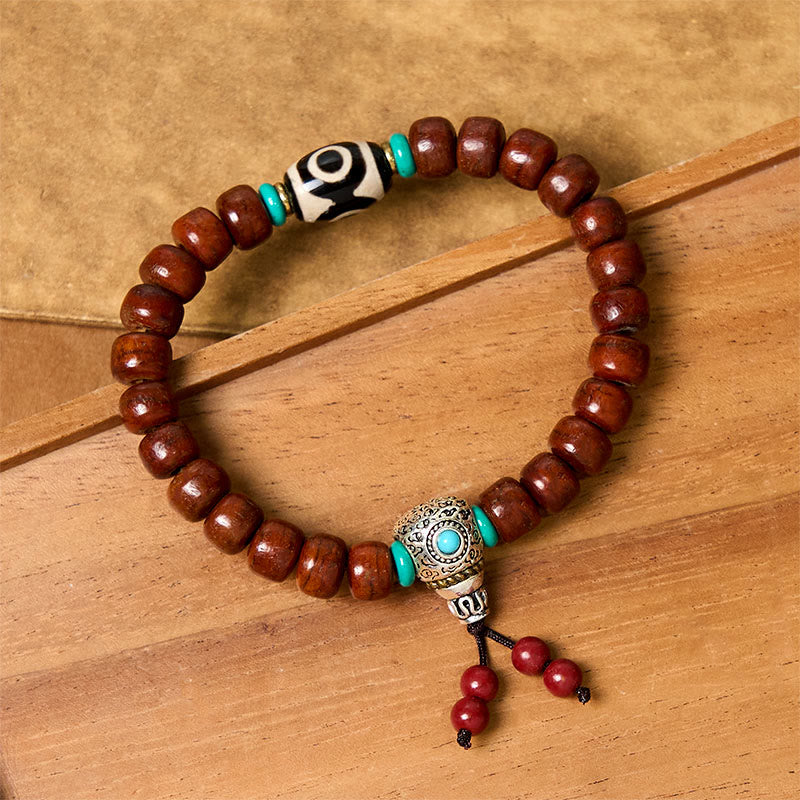 Buddha Stones Bone Beads Vajra Three-eyed Dzi Bead Luck Bracelet - image 2
