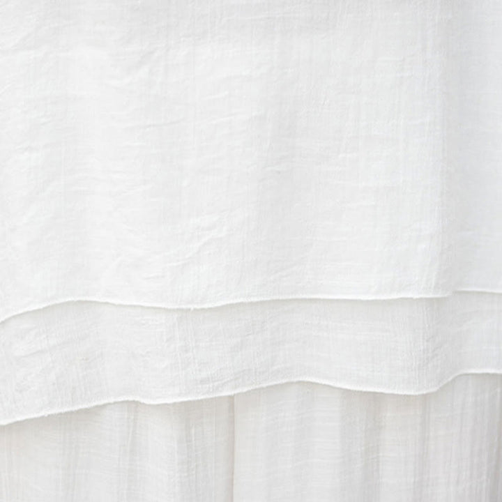 Buddha Stones 2Pcs White Long Sleeve V-Neck Shirt Wide Leg Pants Meditation Women's Set - image 12