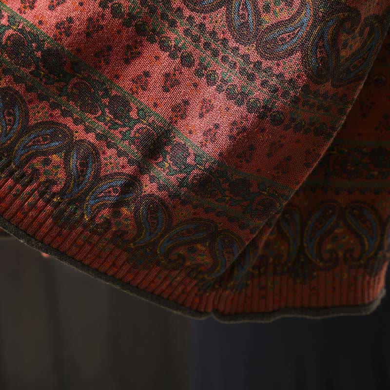 Buddha Stones Fall Plant Floral Pattern Crew Neck Long Sleeve Women's Cotton Sweater With Pocket - image 11