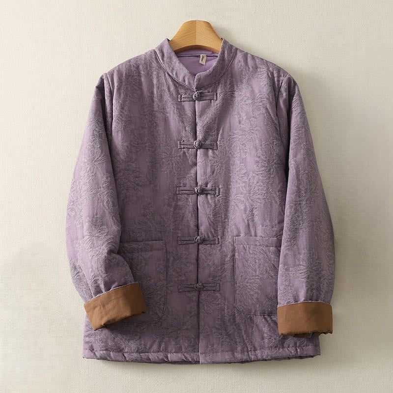 Buddha Stones Women's Solid Color Frog-Button Design Long Sleeve Jacket With Pockets - MediumOrchid - US8-10，UK/AU12-14，EU40-42 (XL) - image 0