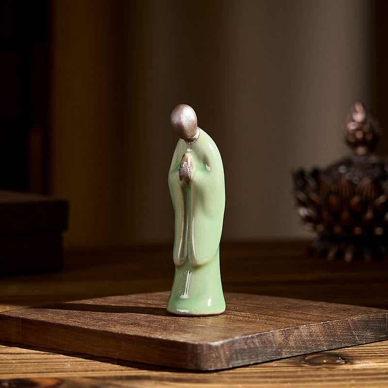 Buddha Stones Meditation Monk Ceramic Statue Serenity Home Decoration - image 29