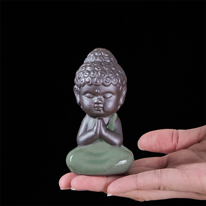 Buddha Stones Prayer Meditation Resting Monk Ceramic Statue Serenity Home Decoration - image 6
