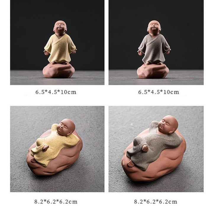 Buddha Stones Looking Up Resting Monk Ceramic Statue Compassion Home Decoration - image 14