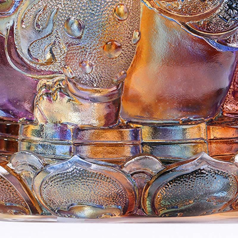 Buddha Stones Feng Shui Frog Coins Handmade Liuli Crystal Art Piece Wealth Home Office Decoration - image 12