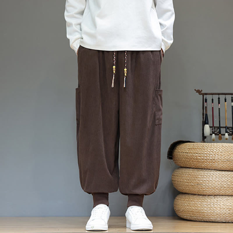 Buddha Stones Spring Solid Color Men's Ankle-Length Cotton Pants With Pockets - image 34