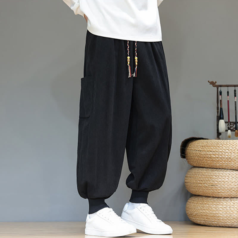 Buddha Stones Spring Solid Color Men's Ankle-Length Cotton Pants With Pockets - image 24