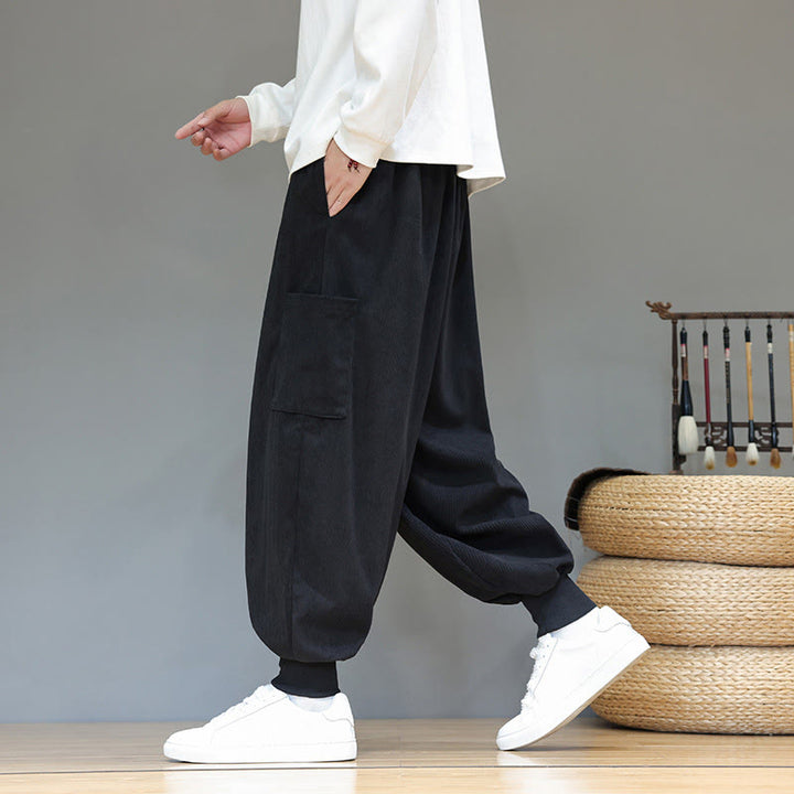 Buddha Stones Spring Solid Color Men's Ankle-Length Cotton Pants With Pockets - image 26