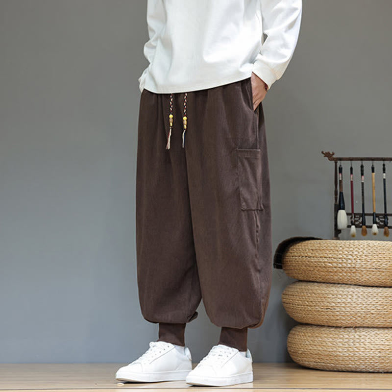 Buddha Stones Spring Solid Color Men's Ankle-Length Cotton Pants With Pockets - image 31