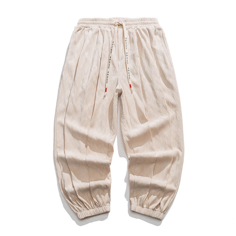 Buddha Stones Plain Drawstring Elastic Cuffs Design Men's Cotton Pants With Pockets - AntiqueWhite - US/UK/AU46，EU56 (5XL) - image 20