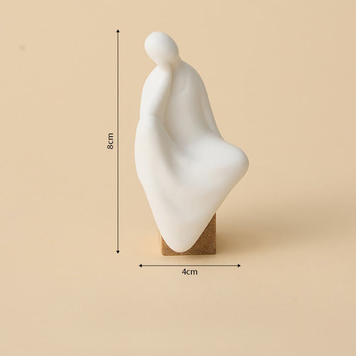 Buddha Stones Formless Buddha Ceramics Wenge Wood Desk Serenity Decoration - Buddha 4*8 cm - image 7