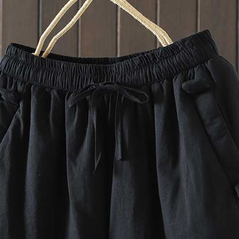 Buddha Stones Women's Winter Drawstring Fleece-Lined Thermal Harem Pants With Pockets - image 11