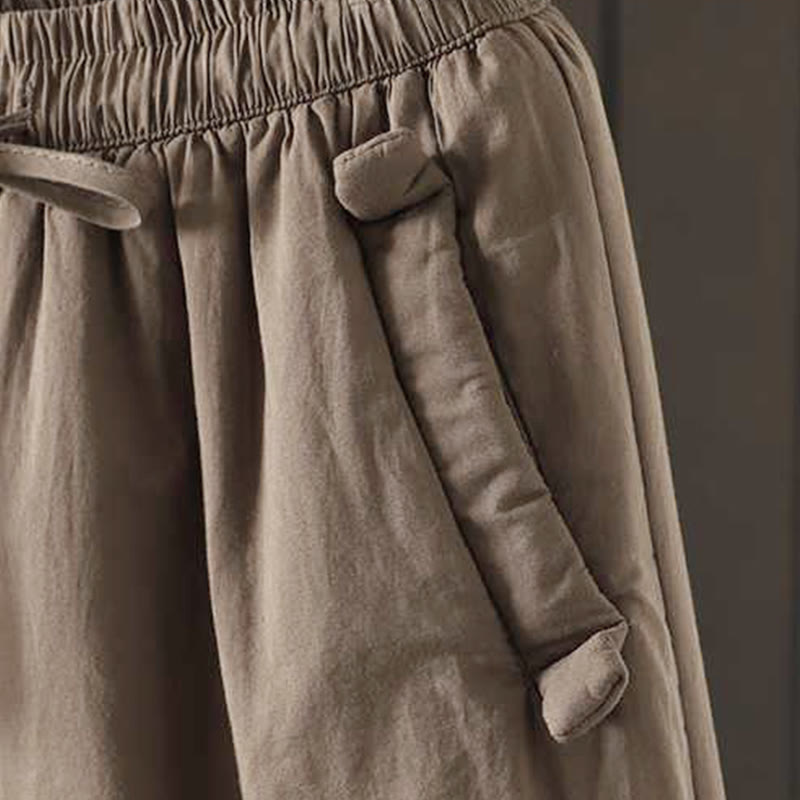 Buddha Stones Women's Winter Drawstring Fleece-Lined Thermal Harem Pants With Pockets - image 5