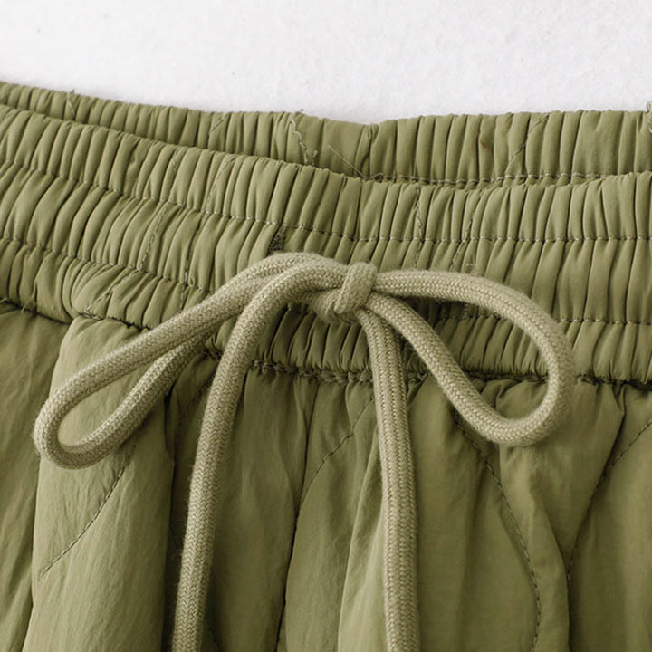 Buddha Stones Women's Plain Elastic Cuff Design Drawstring Thermal Thickened Pants With Pockets - image 14