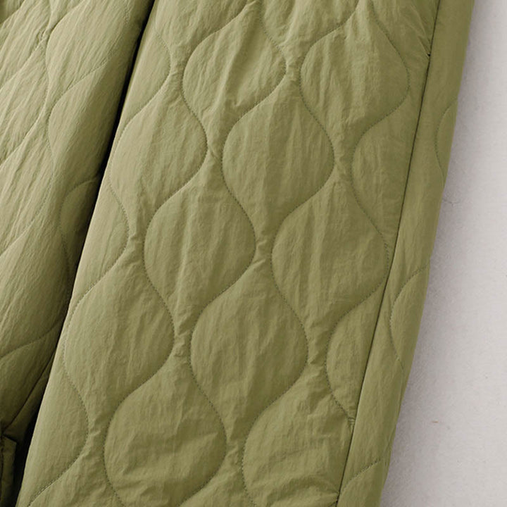 Buddha Stones Women's Plain Elastic Cuff Design Drawstring Thermal Thickened Pants With Pockets - image 16