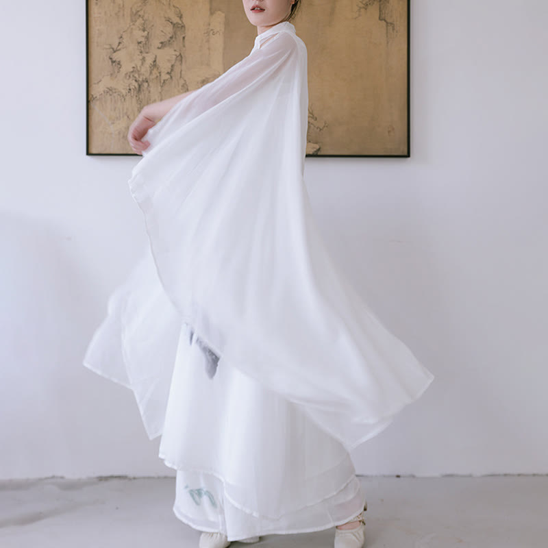 Buddha Stones White Ink Print Design Short Sleeve Women's Meditation Midi Dress Pants Zen Clothing - image 3