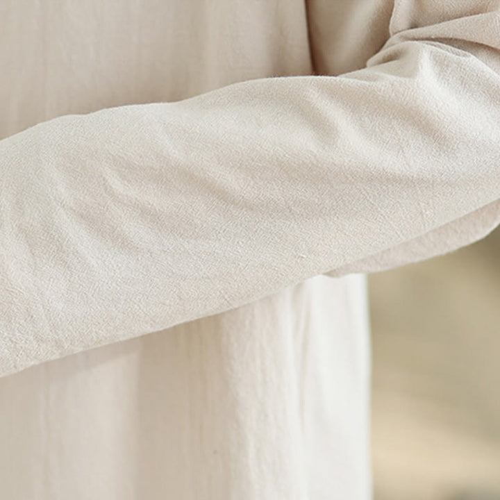 Buddha Stones 2Pcs V-Neck Long Sleeve Shirt Wide Leg Pants Zen Meditation Women's Set - image 9