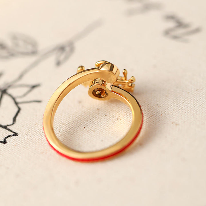 Buddha Stones Copper Red String Copper Coins Year Of The Horse Opening Balance Ring - image 1